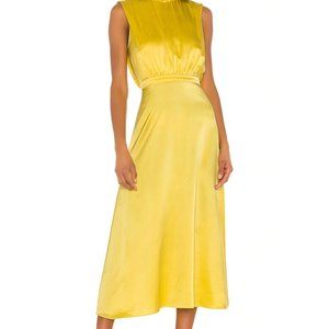 NWOT- Saloni Fleur Midi Dress in Bright Lemon